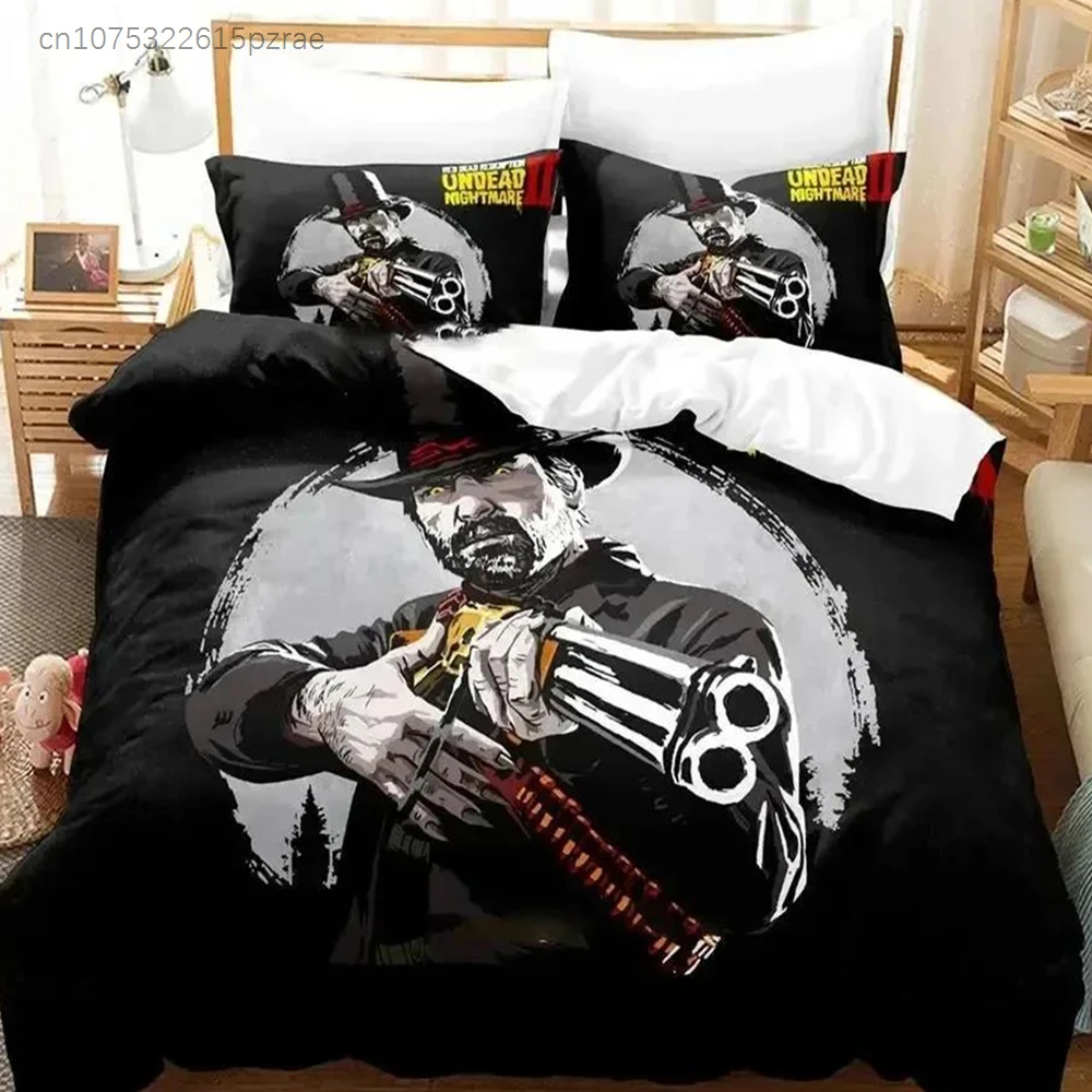 Game Undead Nightmare Red Dead Redemption Bedding Set Boys Girls Twin Queen Size Duvet Cover Pillowcase Bed Kids Adult