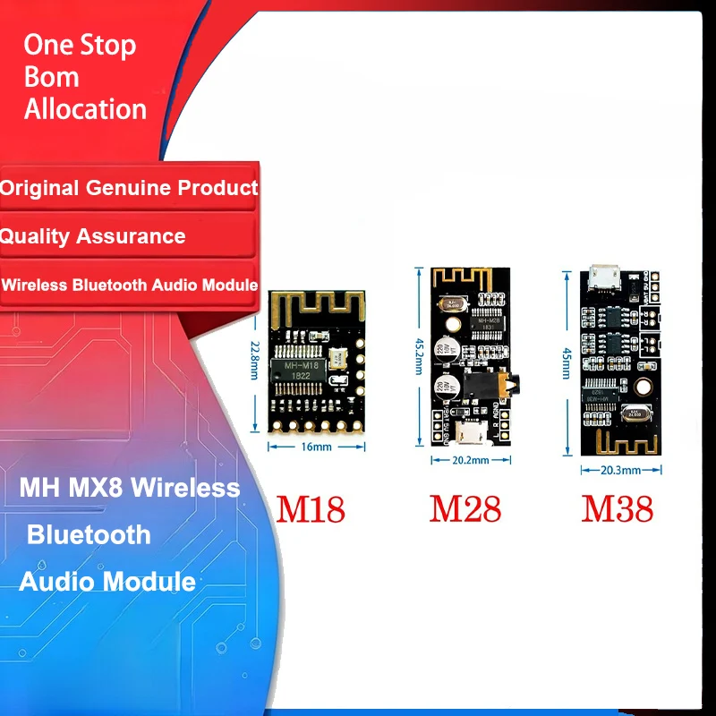 1PCS MH‑MX8 M18/M28/M38 Wireless Bluetooth Audio Module 4.2 Stereo Lossless Hi‑Fi Electronic Components for Arduino Diy