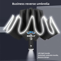 Automatic Umbrella with Reflective Stripe Reverse Led Light Umbrella For Geely Atlas Boyue NL3 EX7 SUV GT GC9 Emgrand X7 Borui