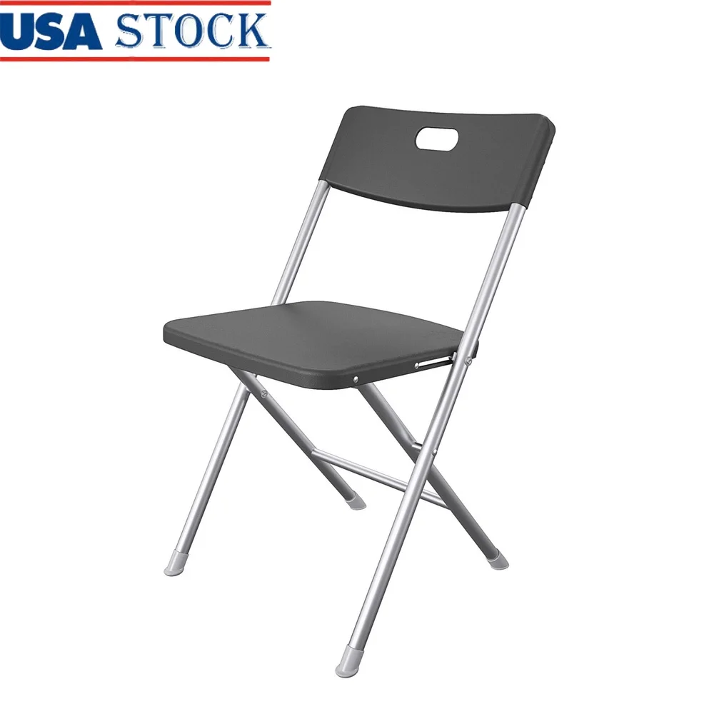 

Resin Folding Chair with Steel Frame Portable Indoor Outdoor Seating Easy Clean Lightweight Space Saving Events Gatherings