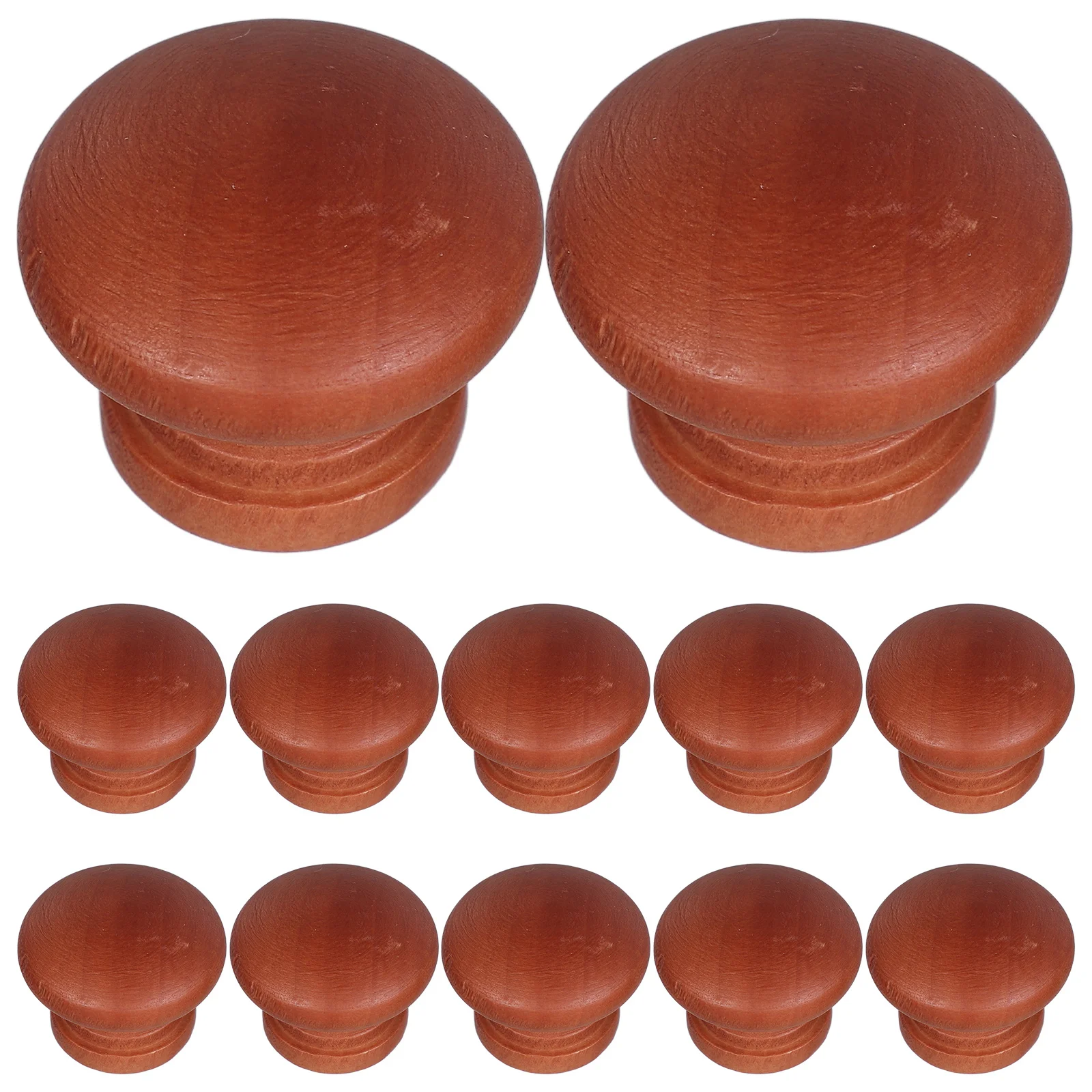 

12Pcs Wooden Retro Cabinet Knobs Unique Round Mushroom Style Drawer Pulls Wooden Knobs for Dresser Doors Drawer Handle