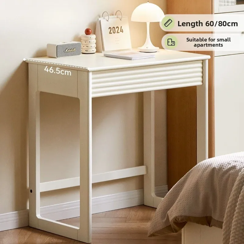 Factory direct sales all solid wood desk, small apartment bedside dresser, cream style home student writing table
