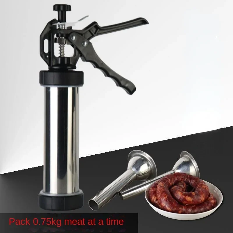 Homemade Manual Stainless Steel Sausage Filler Maker Sausage Syringe Kitchen Meat Tool Meat Sausage Stuffer Filling Machine