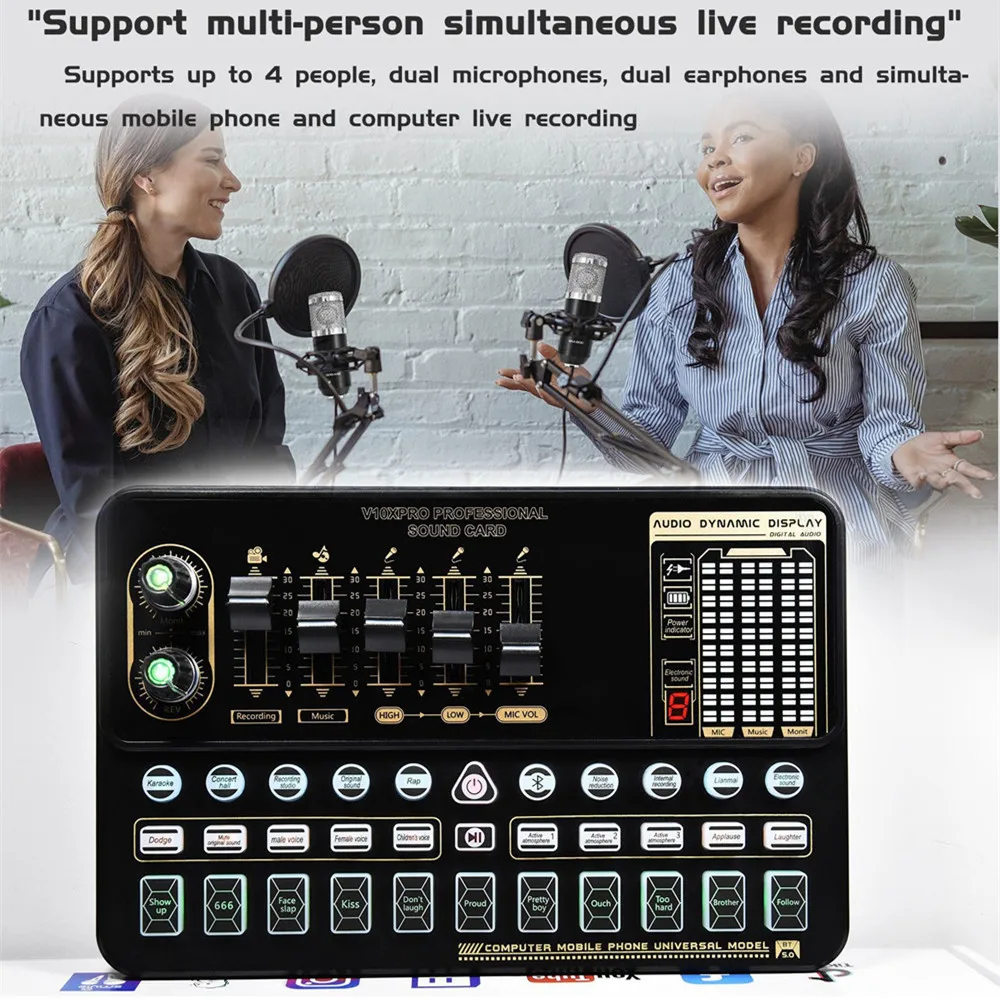 BM800 Microphone Kits V10 Live Sound Card with Adjustable