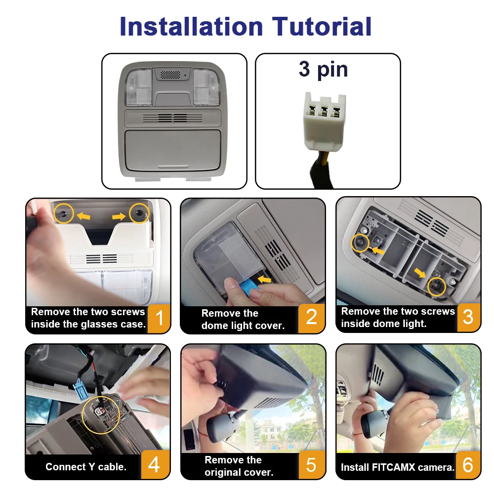 كاميرا Fitcamx 4K Dash لسيارة Honda Accord 2013 2014 2015، مسجل فيديو رقمي للسيارة بدون خياطة، كاميرا واي فاي داش، تسجيل حلقة #5