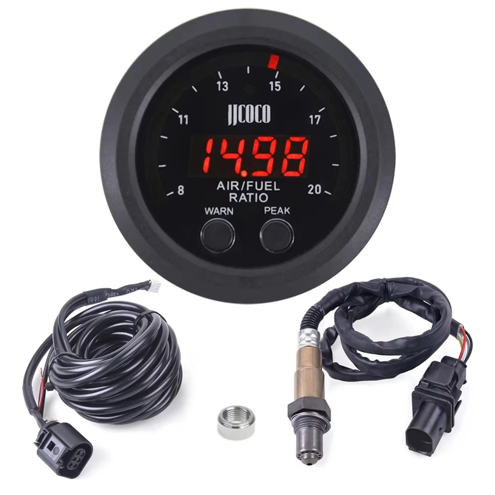 

Air Fuel Ratio Gauge Ultra-Thin Round 52MM S-Serie LED Digital Display With Wideband Sensor 12V Black