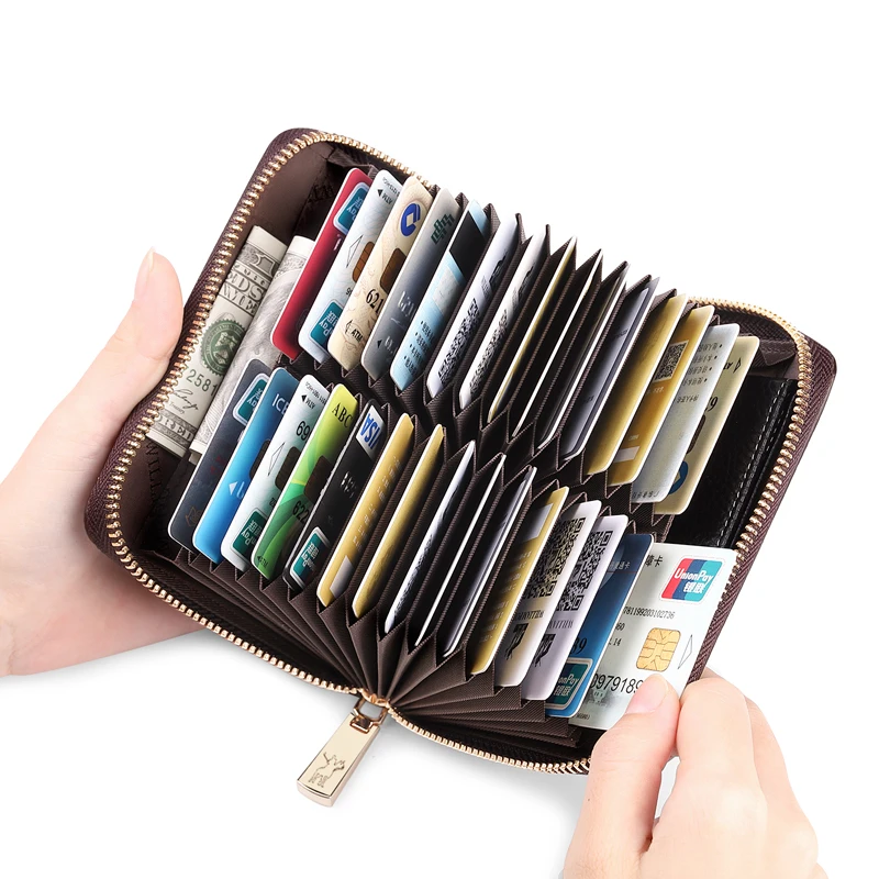 Luxury Card Bag Women's new multi-card anti-degaussing compact card bag Large capacity card sleeve