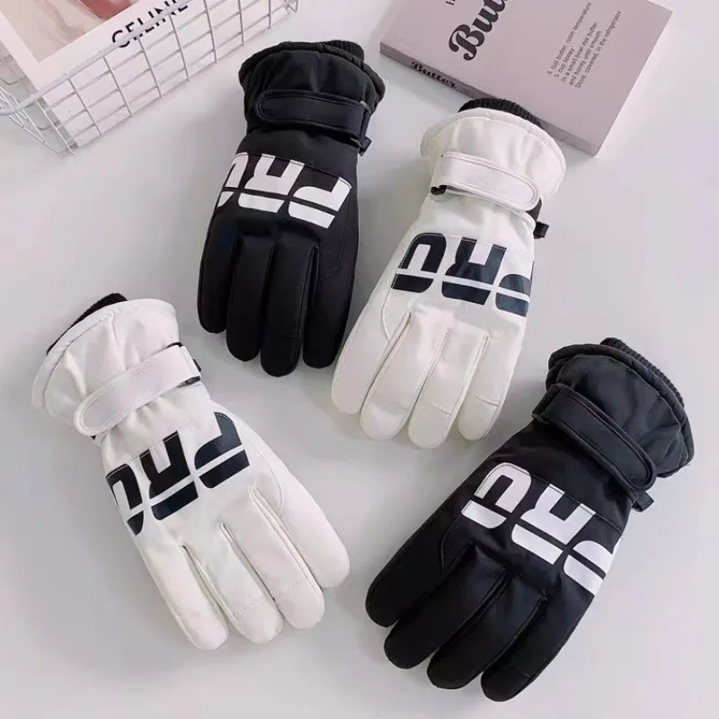 女性用防水スキーグローブ、男性用防寒防風、サイクリング用厚手ベルベット、アウトドア雪遊び用手袋