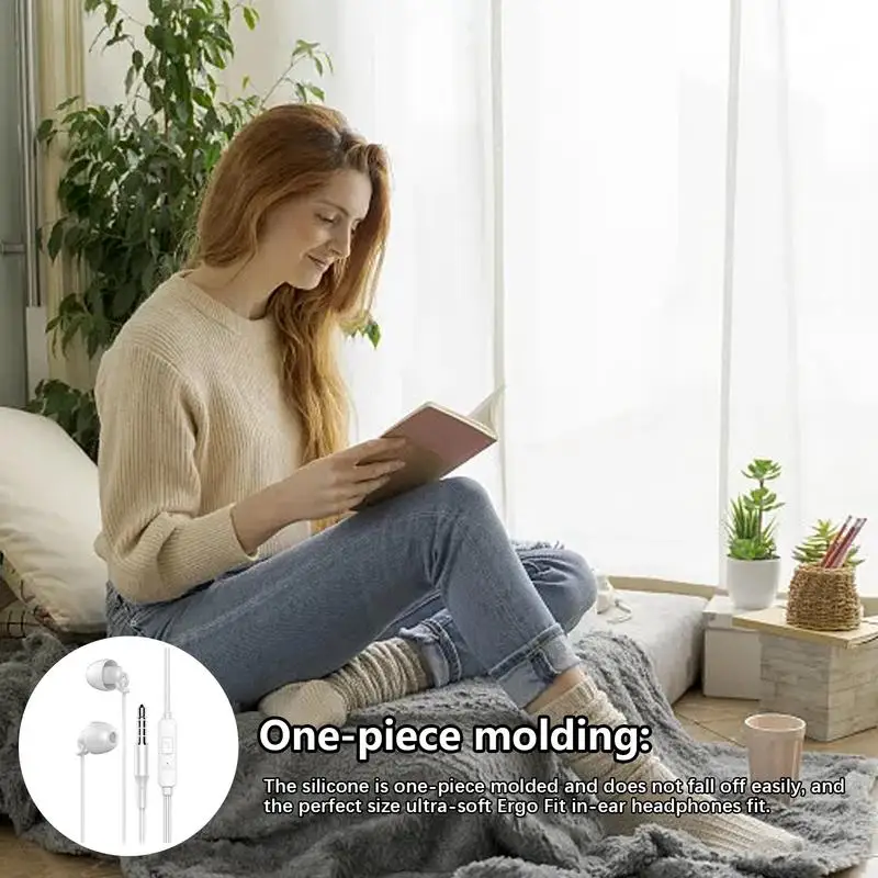 Fones de ouvido com cancelamento de ruído suave para computador, auscultadores leves do sono do silicone, auriculares com fio intra-auriculares