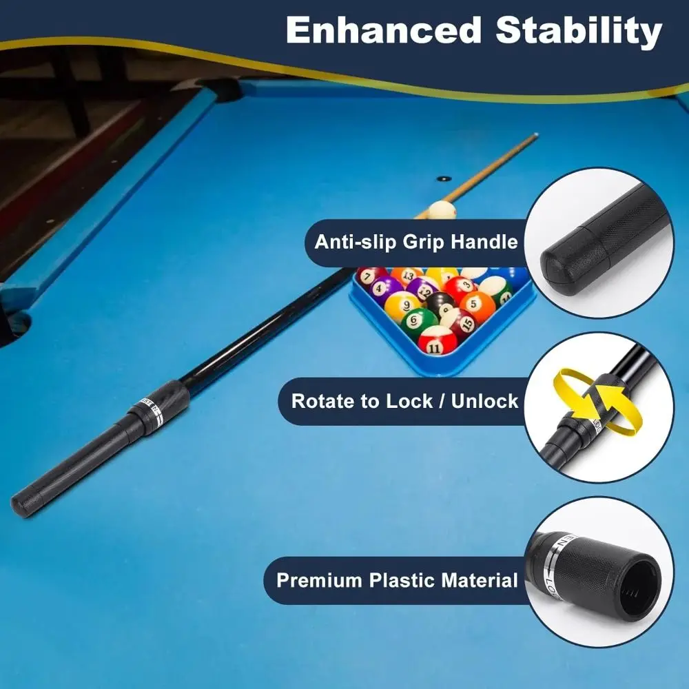 

Удобный удлинитель для кия с резиновой крышкой, черный удлинитель для бильярдного кия, общий удлиненный руль для бильярдного кия