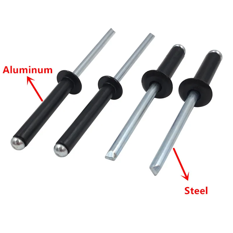 100pcs M5*8 Black Aluminum Blind POP Rivet Core Pulling Decoration Rivets