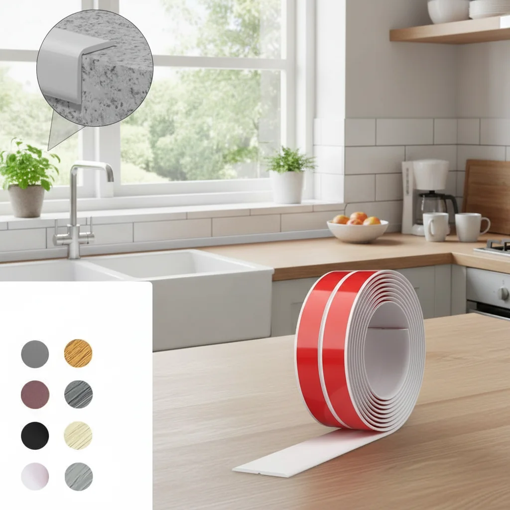 

New Self Adhesive Wall Corner Protector Flexible Peel and Stick Caulk Strip Free Cut Bendable Floor Transition Strip Countertop