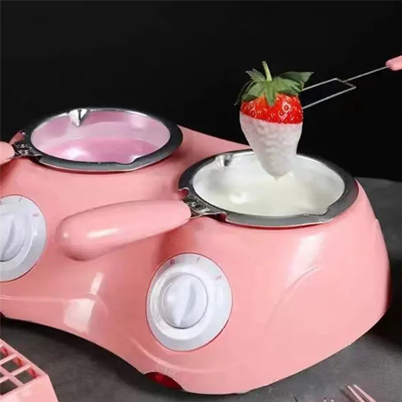 A74G-Chocolate Melting Pot Kitchen Baking Cake Tools DIY Chocolate Melting Furnace Electric Heating Chocolate Pot US Plug