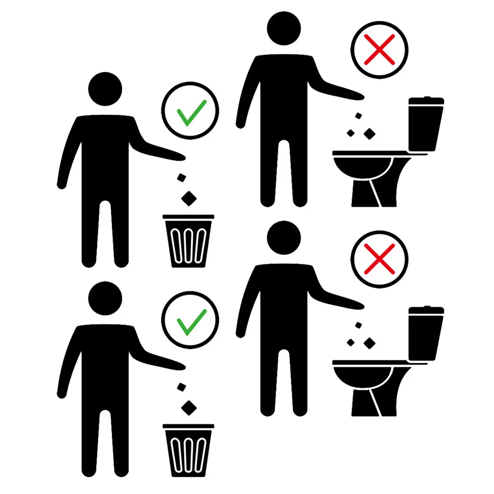 2Sheets Toilet Seat Stickers Warning Wall Decals Bathroom Decoration Easy Paste Remove Visual Alert for Lavatory Public Restroom