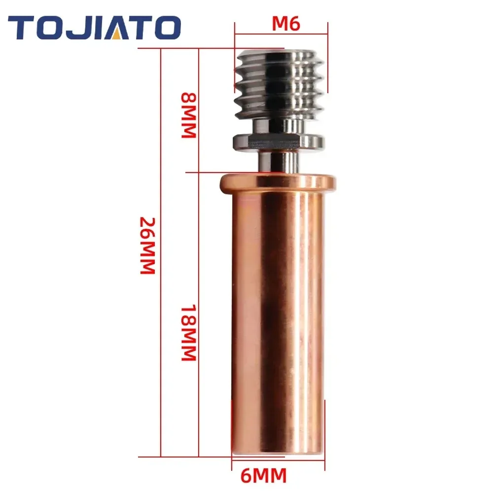 E3D V6 Titanium Legering Koper Bi-metalen Keel Heatbreak Keel Voor HOTEND Heater Blok Voor Ender3 CR10S CR6 SE 3D Printer Onderdelen
