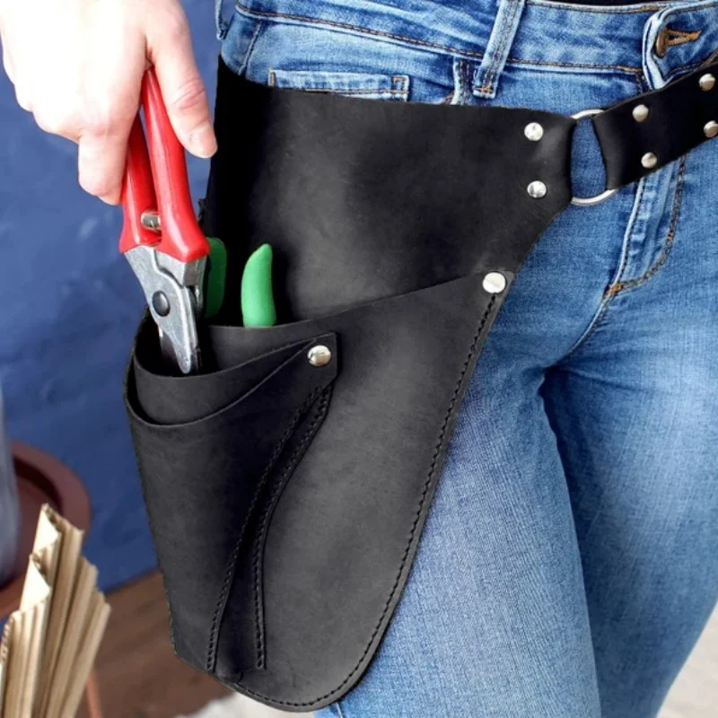 Medieval Punk Florist Gardener Multifunctional Belt Tool Storage Leather Waist Bag Cosplay Costume Accessories Waist Bag