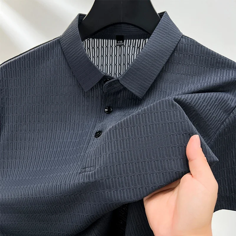 メンズ通気性ポロシャツ,半袖トップス,カジュアル,夏