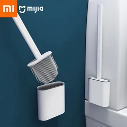 Xiaomi-Mijia Escova De Limpeza De Toalete, Cabeça Chata, Cerdas Macias Flexíveis, Limpador De Silicone Com Suporte