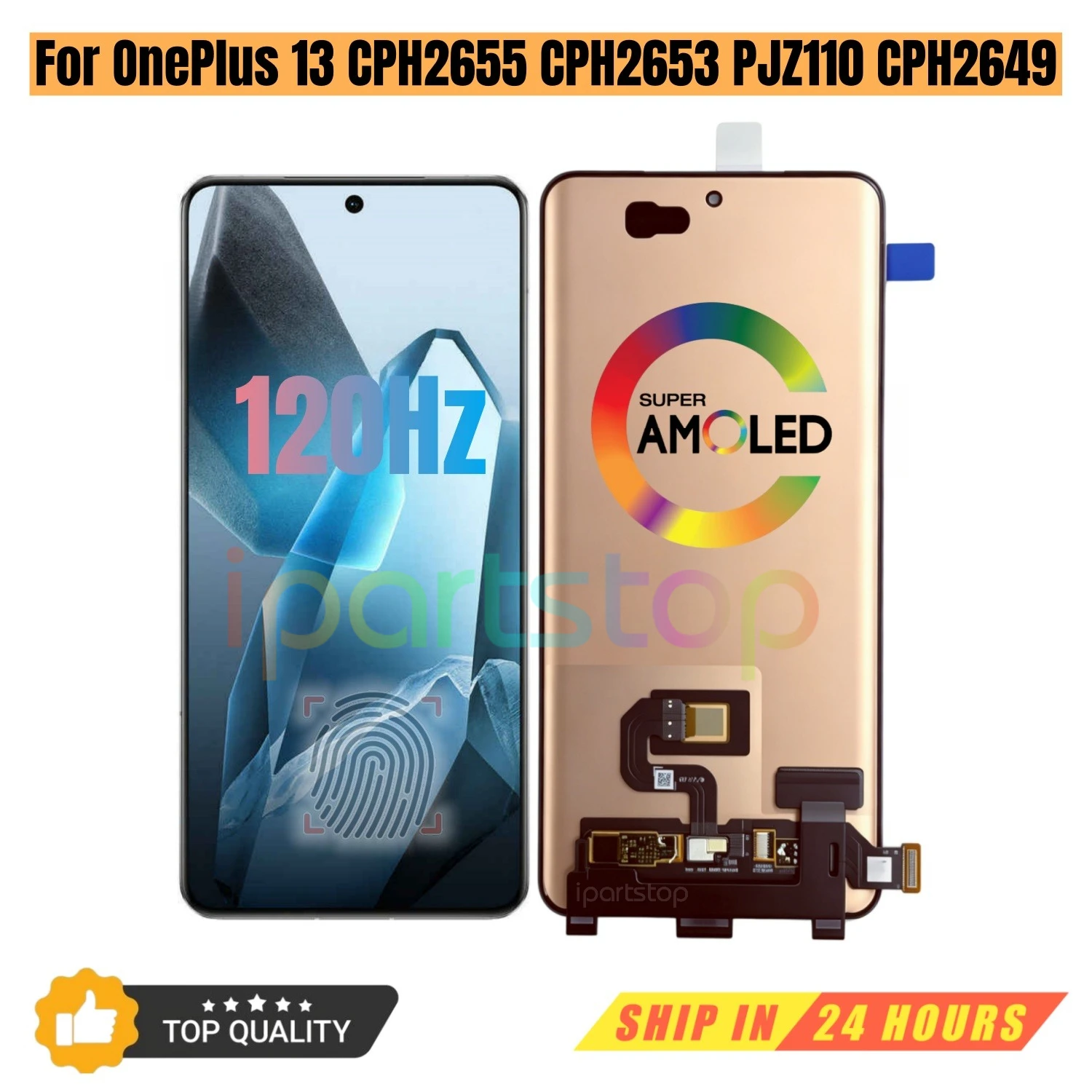 iParts Replacement New Display for OnePlus 13 5G CPH2655 CPH2653 PJZ110 CPH2649 AMOLED 120Hz 1+13 Touch Screen Assembly OEM