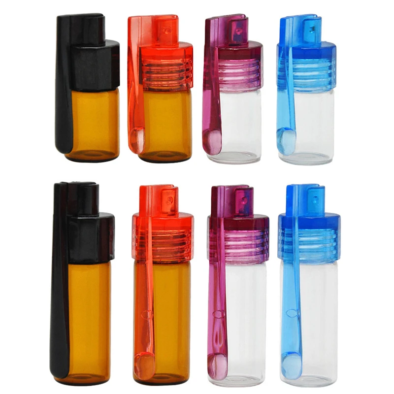 1Pc 36MM 51MM Glass Jar Storage Case with Spoon Glass Bottle Pill Case Container Home Accessories