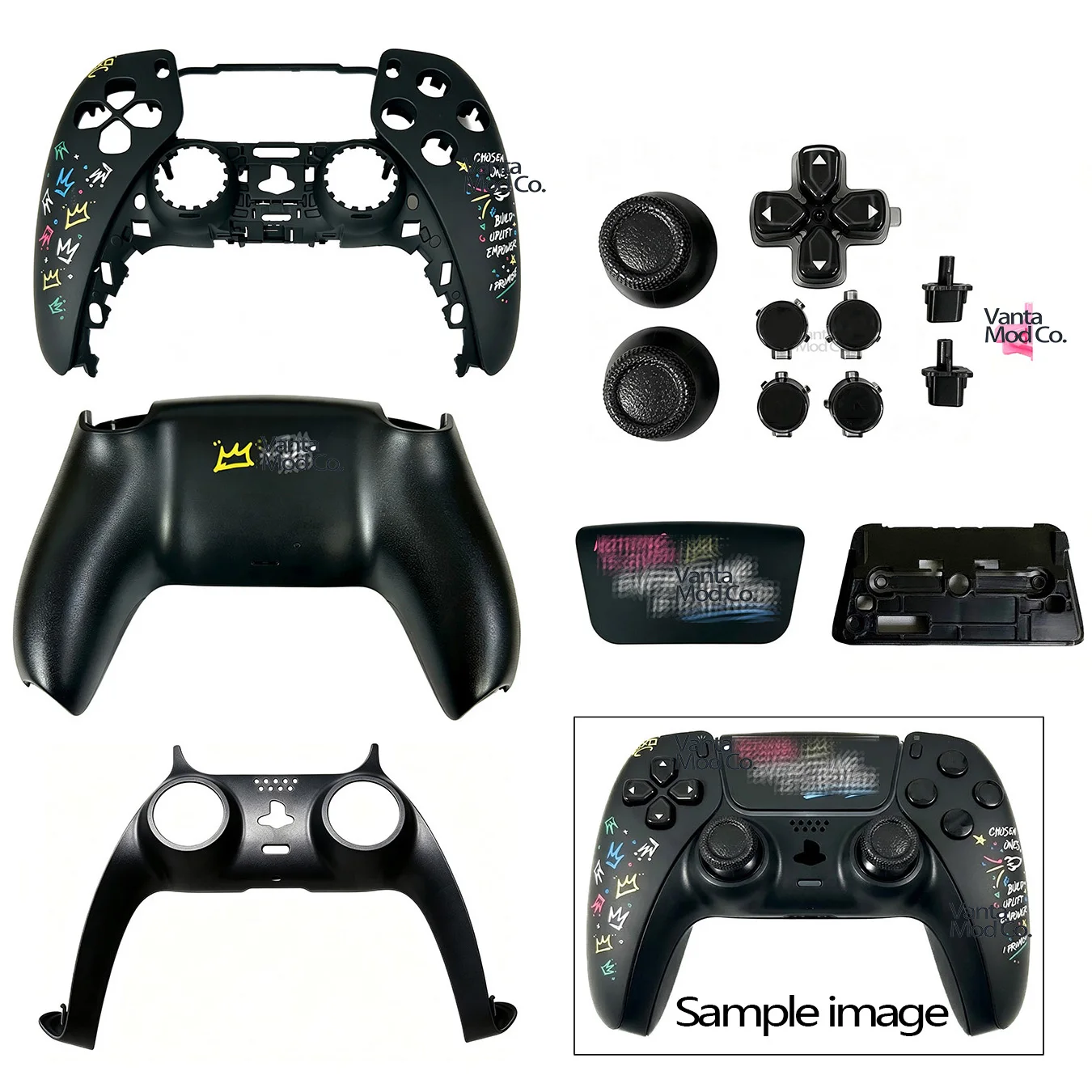 FOR PS5 controller shells replacement parts front back shells touchpad cover full set of buttons BDM-010 020 030 040 050