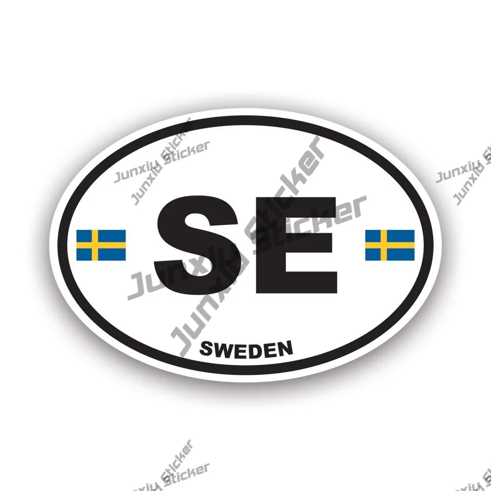 

Sweden Se Country Code Oval Sticker Swedish Flag Decal Uv Protected Waterproof Exterior Car Stickers Decals Funny Decoration
