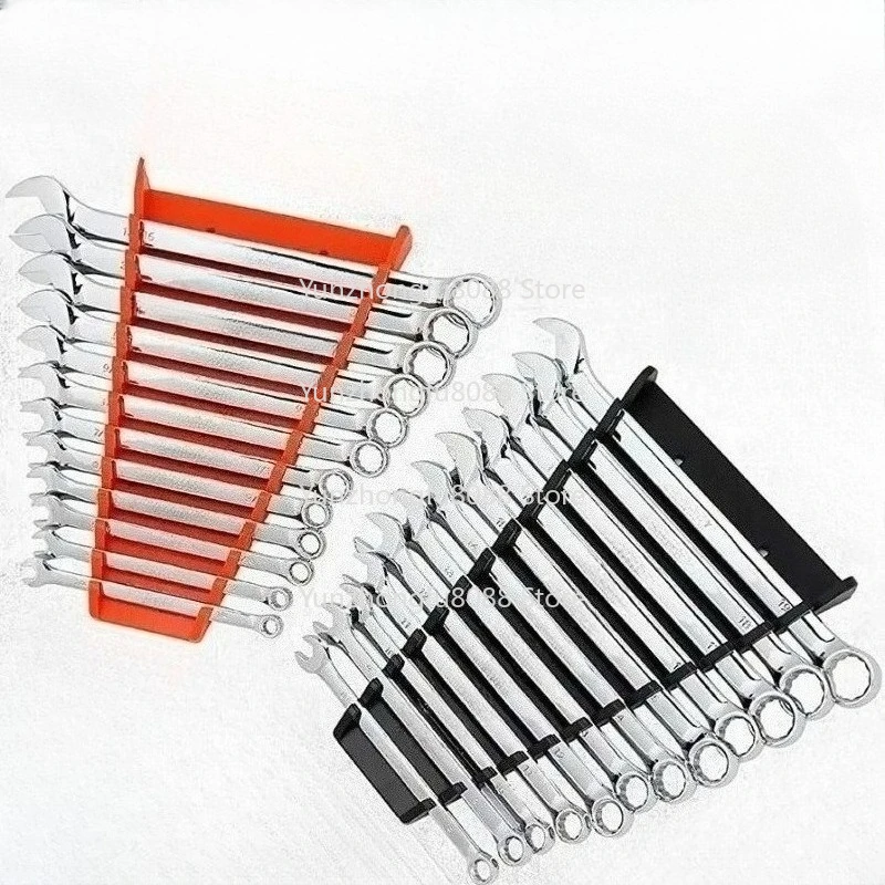 

2Pcs Wrench Organizer Wrench Rack Tool Storage Tray 12 Card Slot Car Repair Tool Bracket From 1/4 Inch To 1/16 Inch