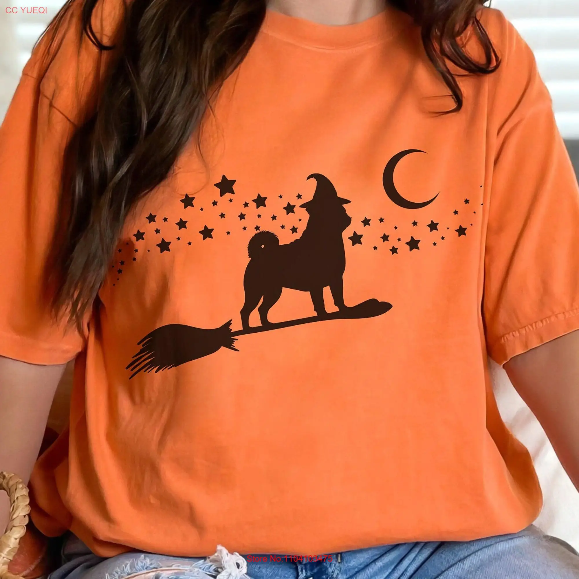 Pug Halloween Dog T shirt Witch for Lovers gift Mama Owner Mop long or short sleeves