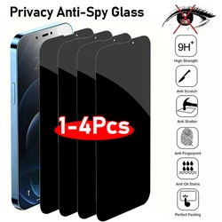 1-4Pcs Privacy Screen Protectors Film For iPhone 11 12 13 14 15 Pro Max Mini XR XS 7 8 Plus Anti-spy Tempered Glass Accessories