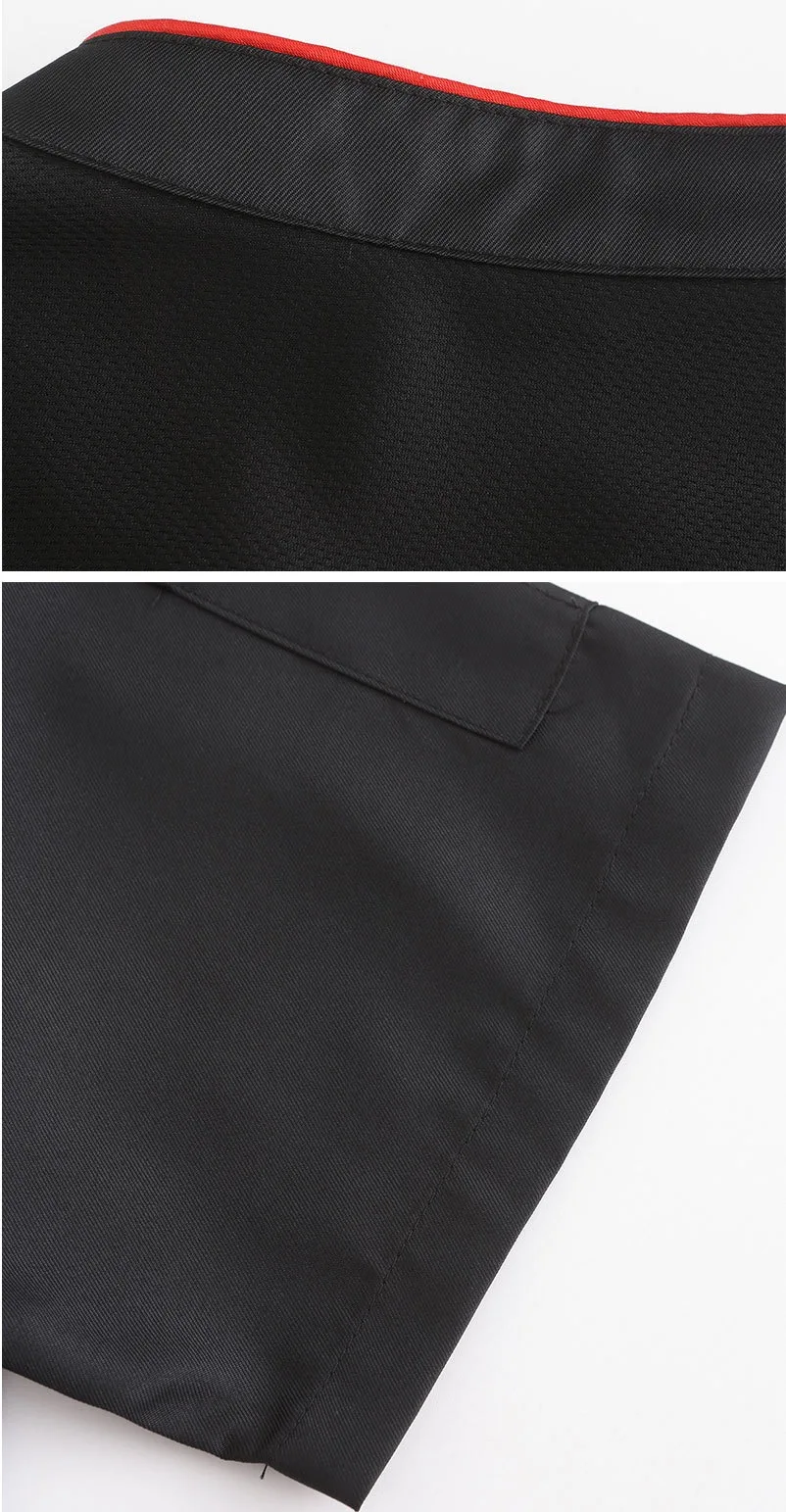 Ropa de trabajo de Chef para hombre, manga corta, cuello levantado, doble botonadura, diseño fino de verano, transpirable, hotel y restaurante