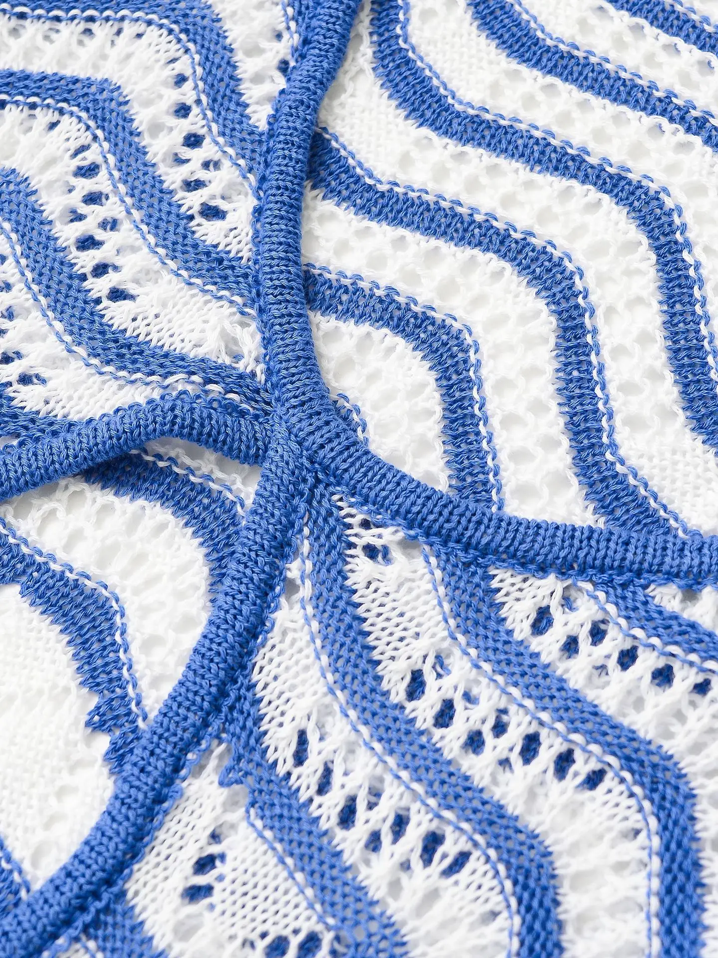 Mini abito da spiaggia in maglia con maniche a campana con scollo a V chic a righe Boho sexy, copricostume estivo da donna per le vacanze al mare