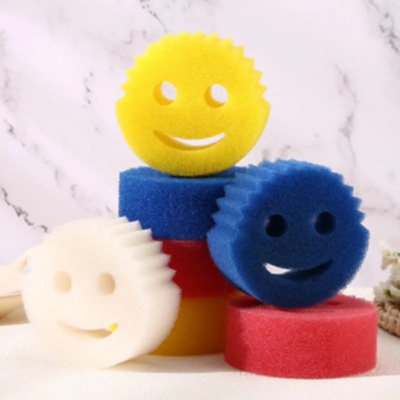 

Губка для мытья посуды с улыбающимся лицом, прочная губка для мытья посуды, губка для кухни, ванной комнаты, чудо, устойчивая к пятнам, чистящие средства