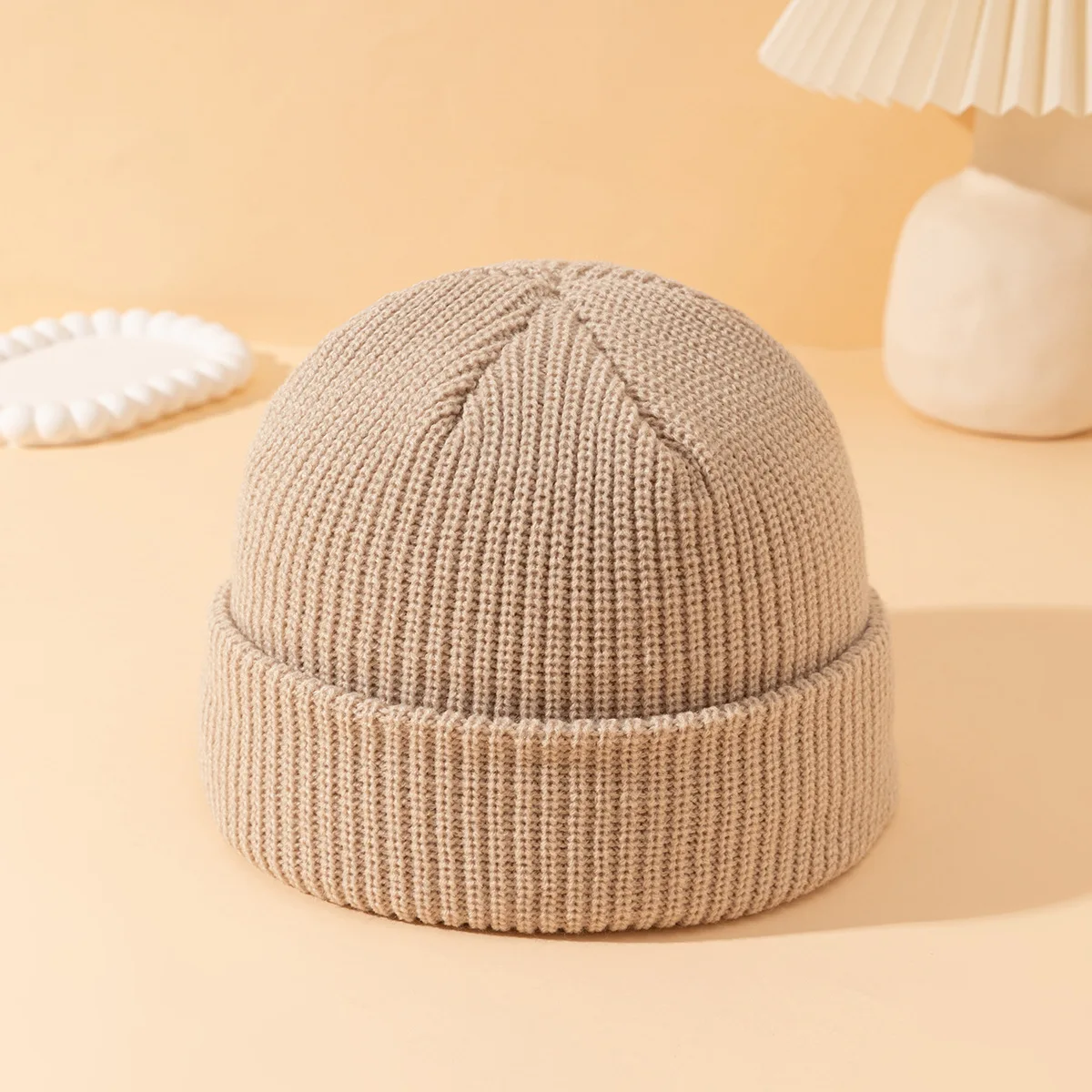 

Fashion Cap Hugger Toque Head Stocking Watch High-quality Melon Rind Hat Autumn Winter Woolen Flanged Women Men Knitted B4M36