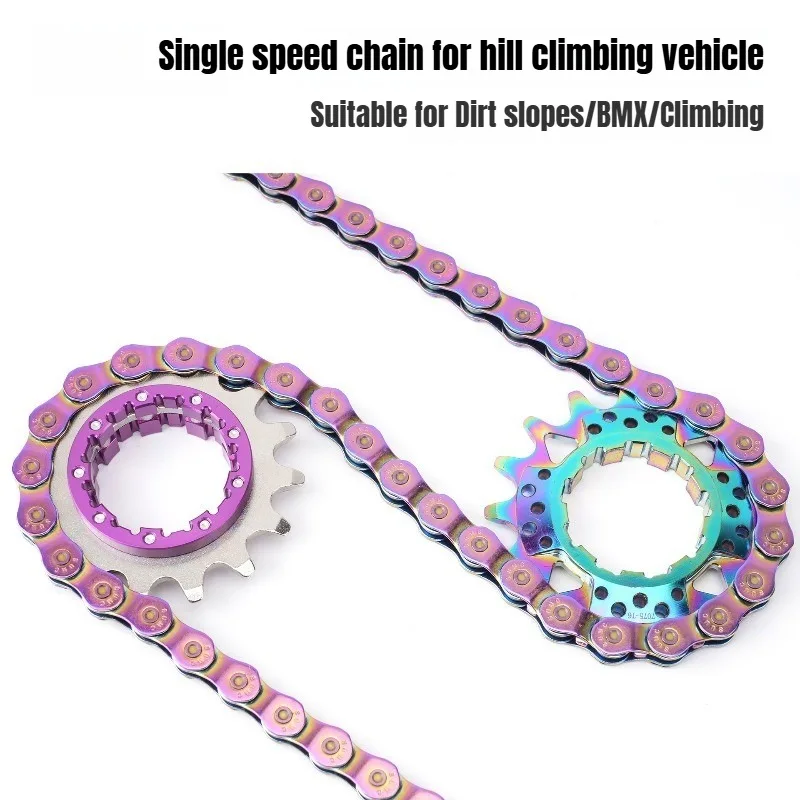 High-strength Single-speed Bicycle Chain 100 Links Is Suitable for BMX, Dirt Bike, Climbing Bike and Folding Bike.