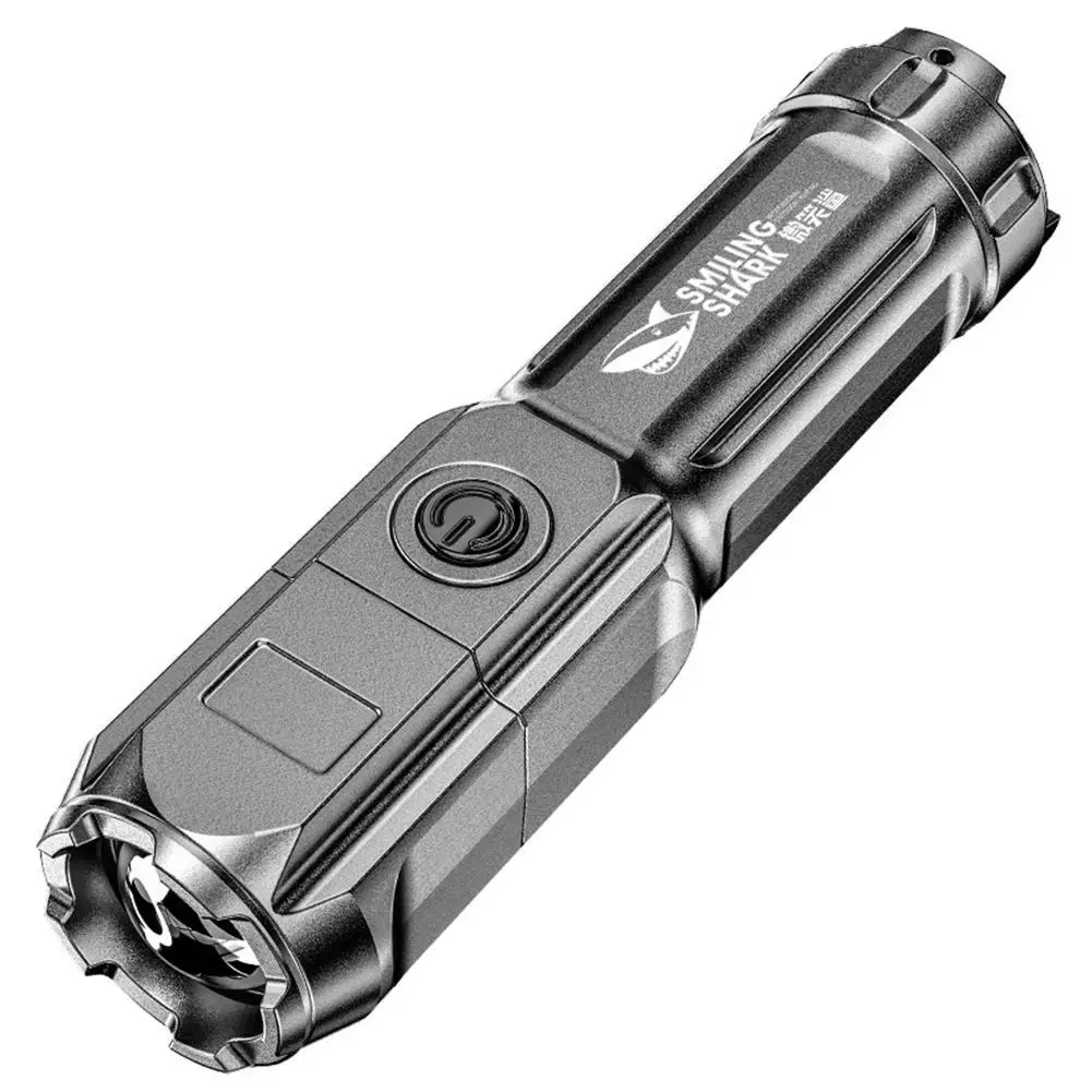 

Adjustable Focus Flashlight Rechargeable LED Torch 3 Lighting Modes Long-Range Waterproof Camping Fishing Flashlight