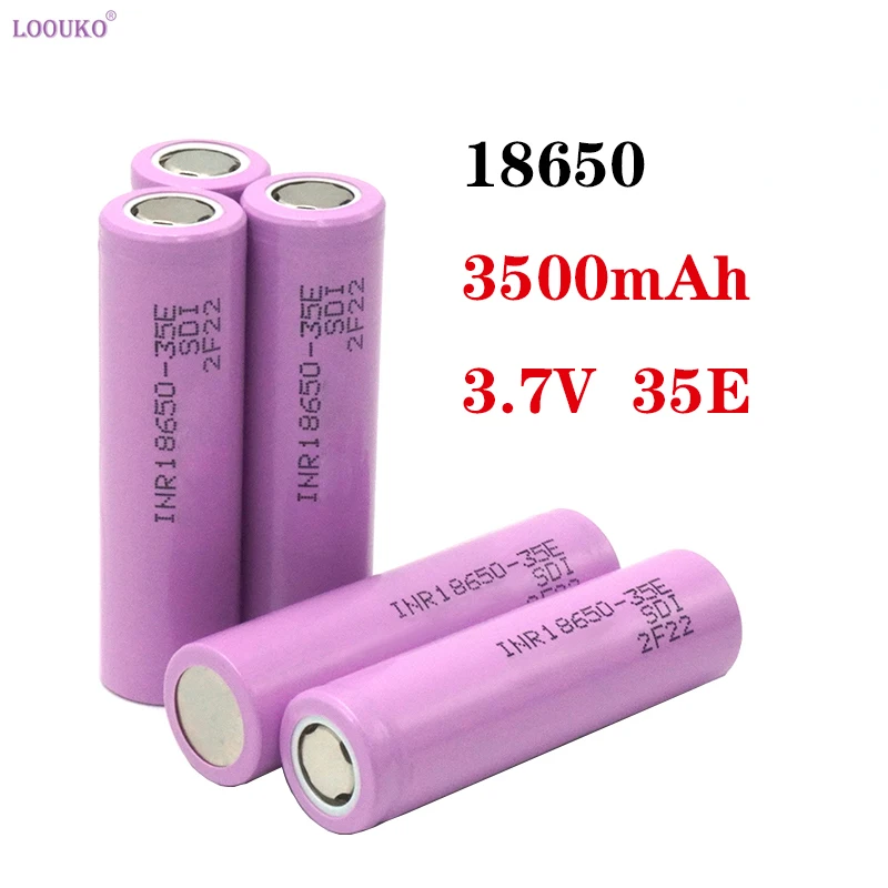 

100% Original 35E 3.7v 3500 mah 18650 Lithium Rechargeable Battery High Power discharge For Flashlight electric tools cell