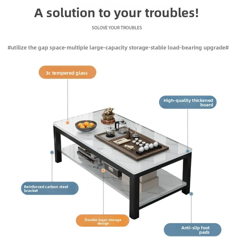 

Прочный журнальный столик для гостиной, столик с закаленной стеклянной столешницей, чайный столик для небольшой квартиры, приставной столик к дивану