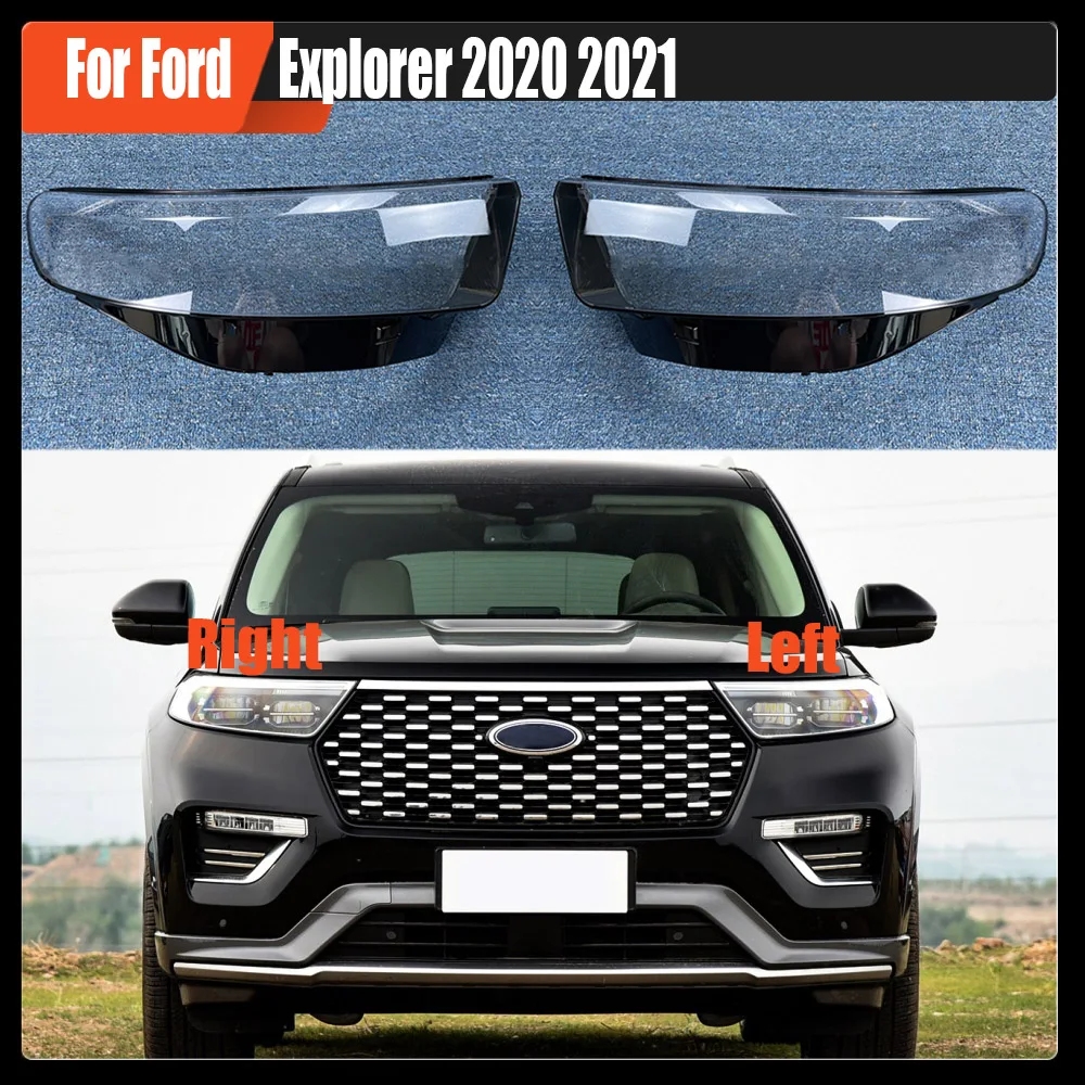 For Ford Explorer 2020 2021 Headlamp Lamp Cover Headlight Shell Transparent Mask Lens Plexiglass Replace Original Lampshade