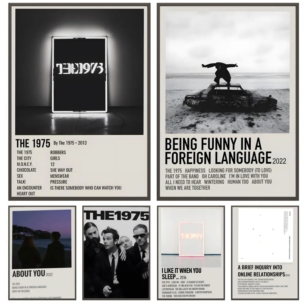 Band T-The 1975 Poster Versatile HD Waterproof Wall Art Self-Adhesive Decor for Any Space Ideal Gift