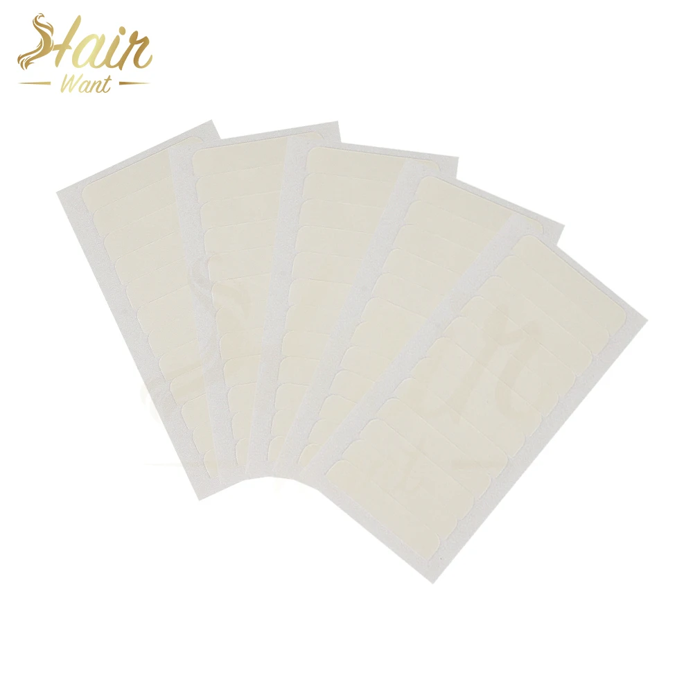 Hair Want 60 Tabs Hair Extension Single Sided Replacement Tape in/ Tape Weft Extensions Adhesive Tapes Toupee Hair System Tapes