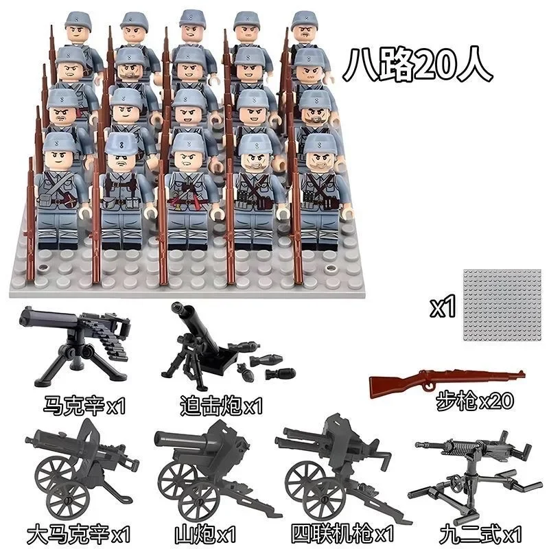 Schlüsselwörter: Zweiter Weltkrieg, Bausteine, Artillerie, Spezialeinheiten, humanoide Puppe, Mini-Figur, Spielzeug, Stiftebox, Geburtstagsgeschenk