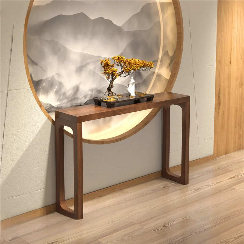 New Chinese Style Solid Wood Console Table for Corridor Long Narrow Side  for Living Room Entrance Wall  for Aisle