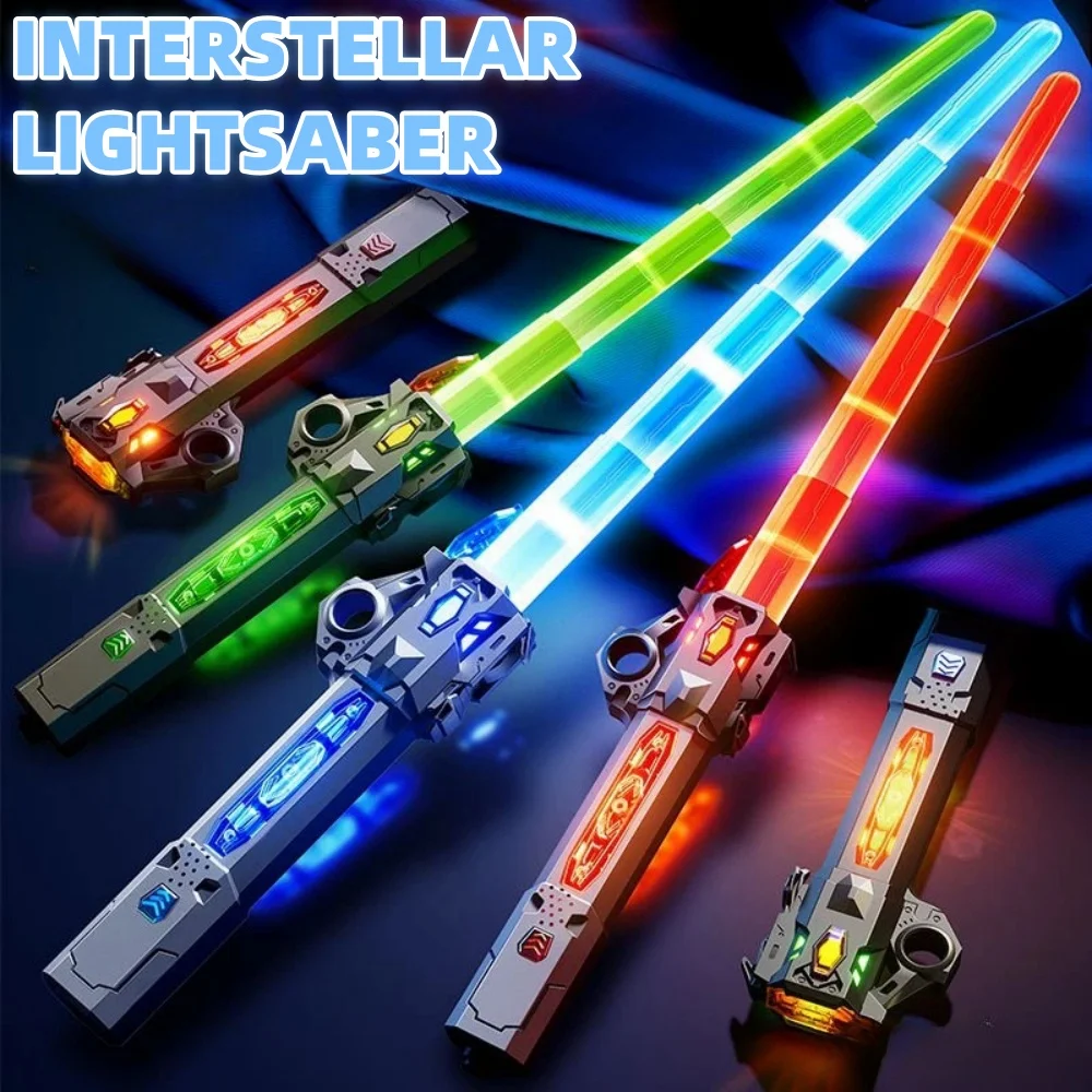 Magic Laser Sword Retractable Fingertip Rotating Gravity Sensor With Battle Sound EffectSeven-Color Light Effect Children's Gift