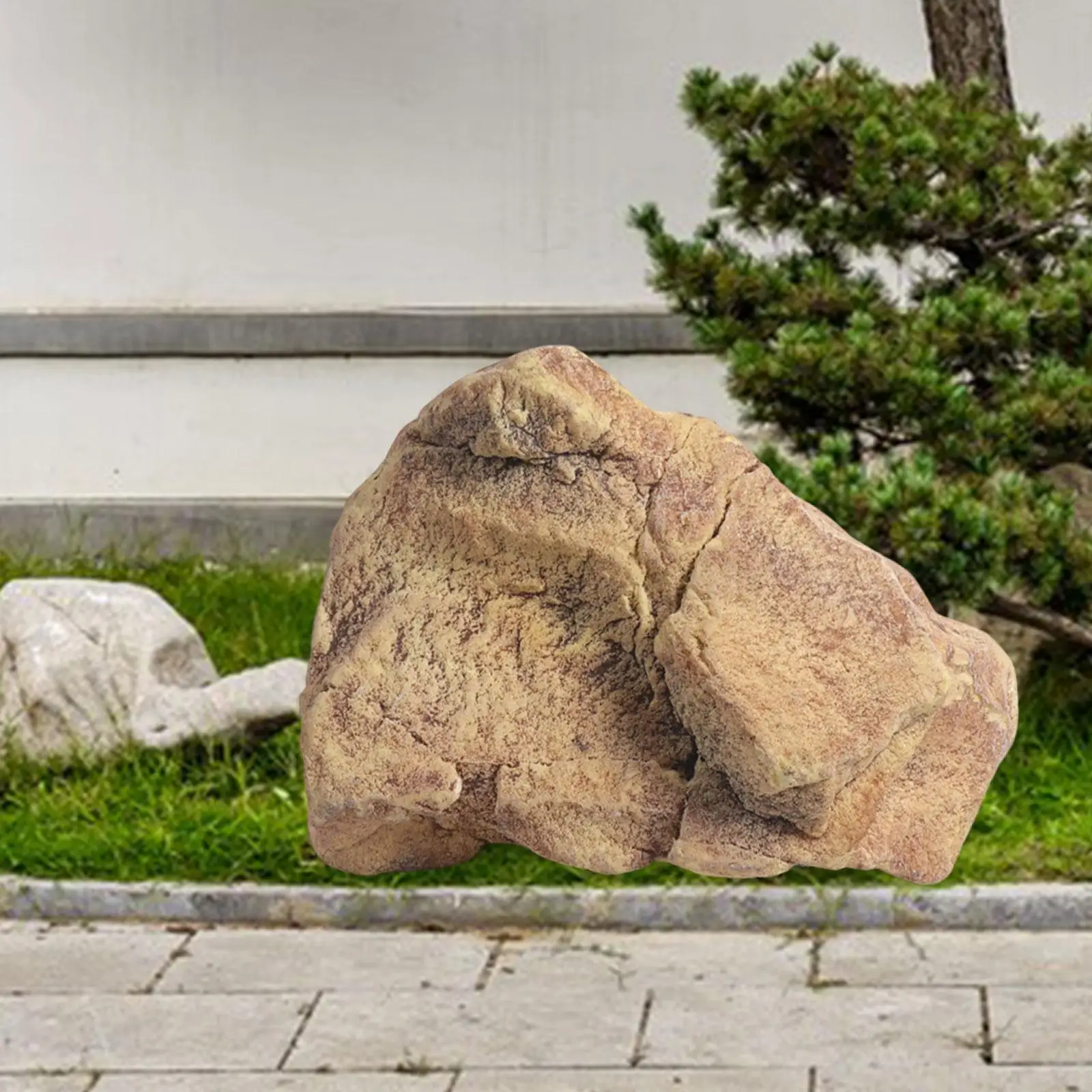

Decorative Foam Stone Sandstone Appearance Outdoor Prop Lawn Realistic Artificial Landscape Rock for Park Pond Home Show Rockery