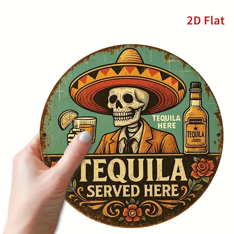 2D Flat, 1pc Vintage Mexican Tequila Bar Decor - Funny 