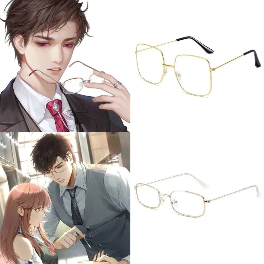 Light and Night Evan Cosplay Non-prescription Glasses Cartoon Eyeglasses Anime Pendant Necklace Spectacles Accessories Eyewear