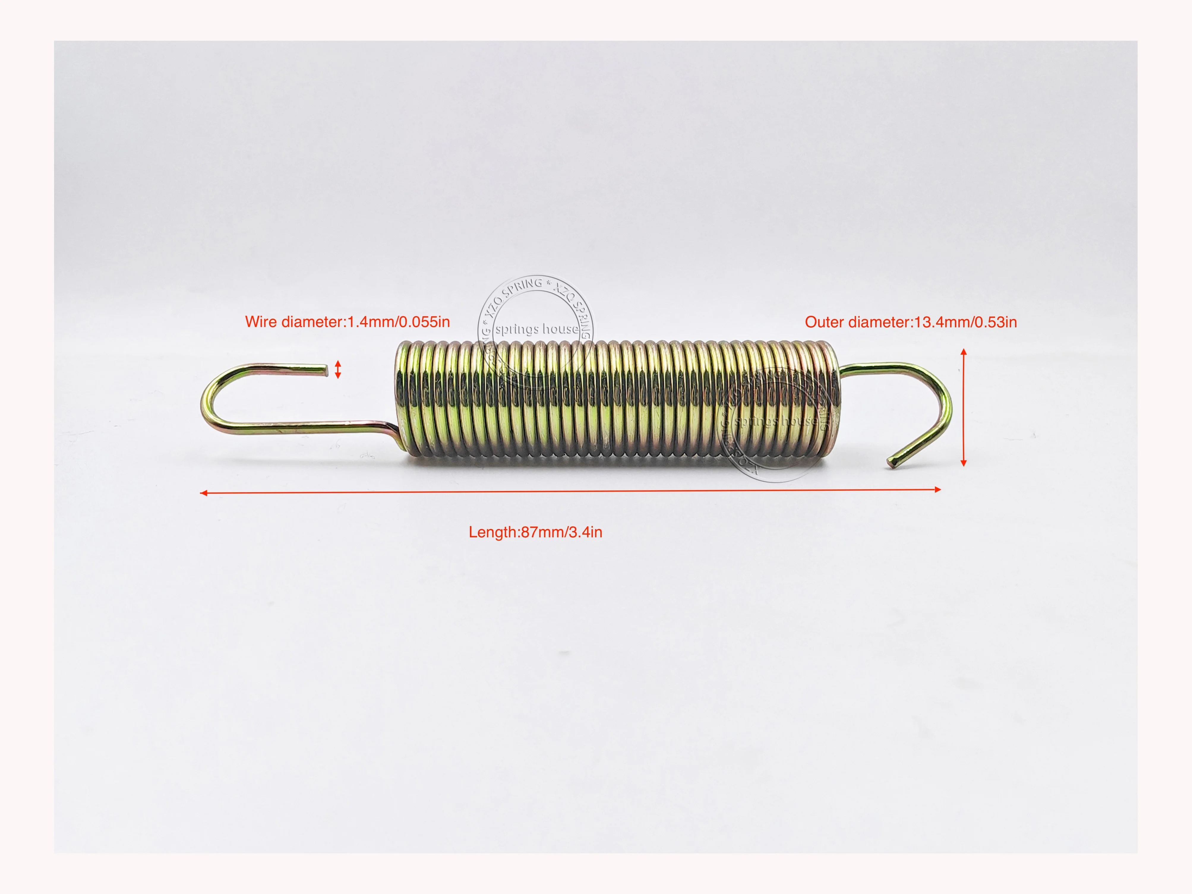 1PC Extension Spring German Loop Wire Diameter 1.4mm Outer Diameter 13.4mm Length 87mm