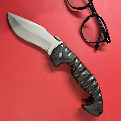 블랙 핸들 아웃도어 폴딩 포켓 나이프 나일론 섬유 핸들 캠핑 나이프 암벽 등반 생존 낚시 배낭 장비