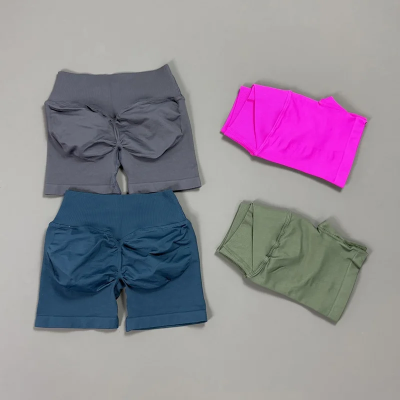 Vision Shorts Woman Seamless Cross Waist Yoga Pants High Elastic Butt Lifting Slim Sports Shorts Gym Running Fitness Leggings