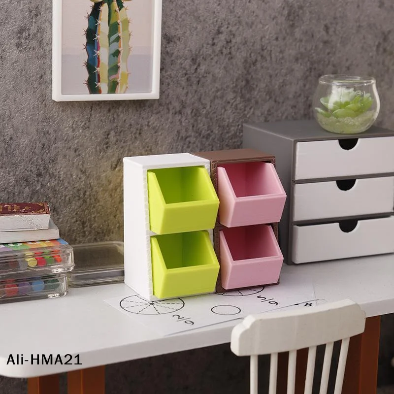 【H】Miniature Storage Box Ornament 1/12 Dollhouse Mini Kitchen Food Basket Model Dolls House Decor Accessories Pretend Play Toy